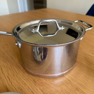 Copper Core 5-ply Bonded Cookware, 4 Quart Sauce Pan with lid
